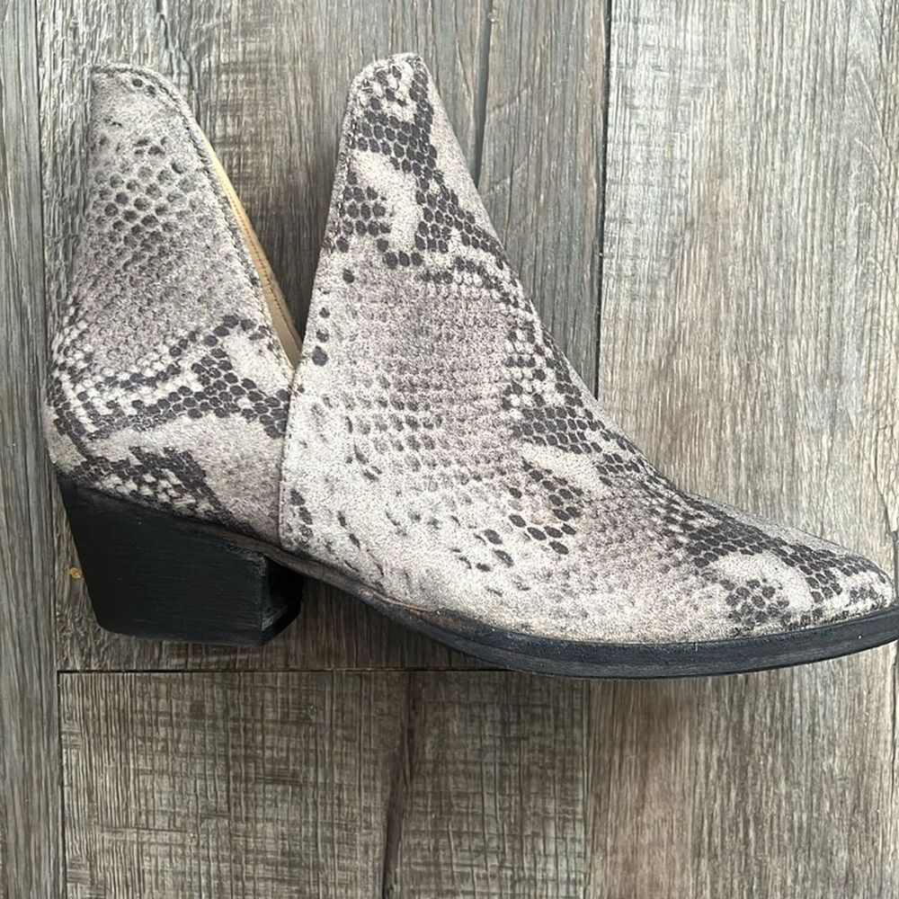 Free People Animal Charm Python Leather Western Ankle Boots 6.5 NIB